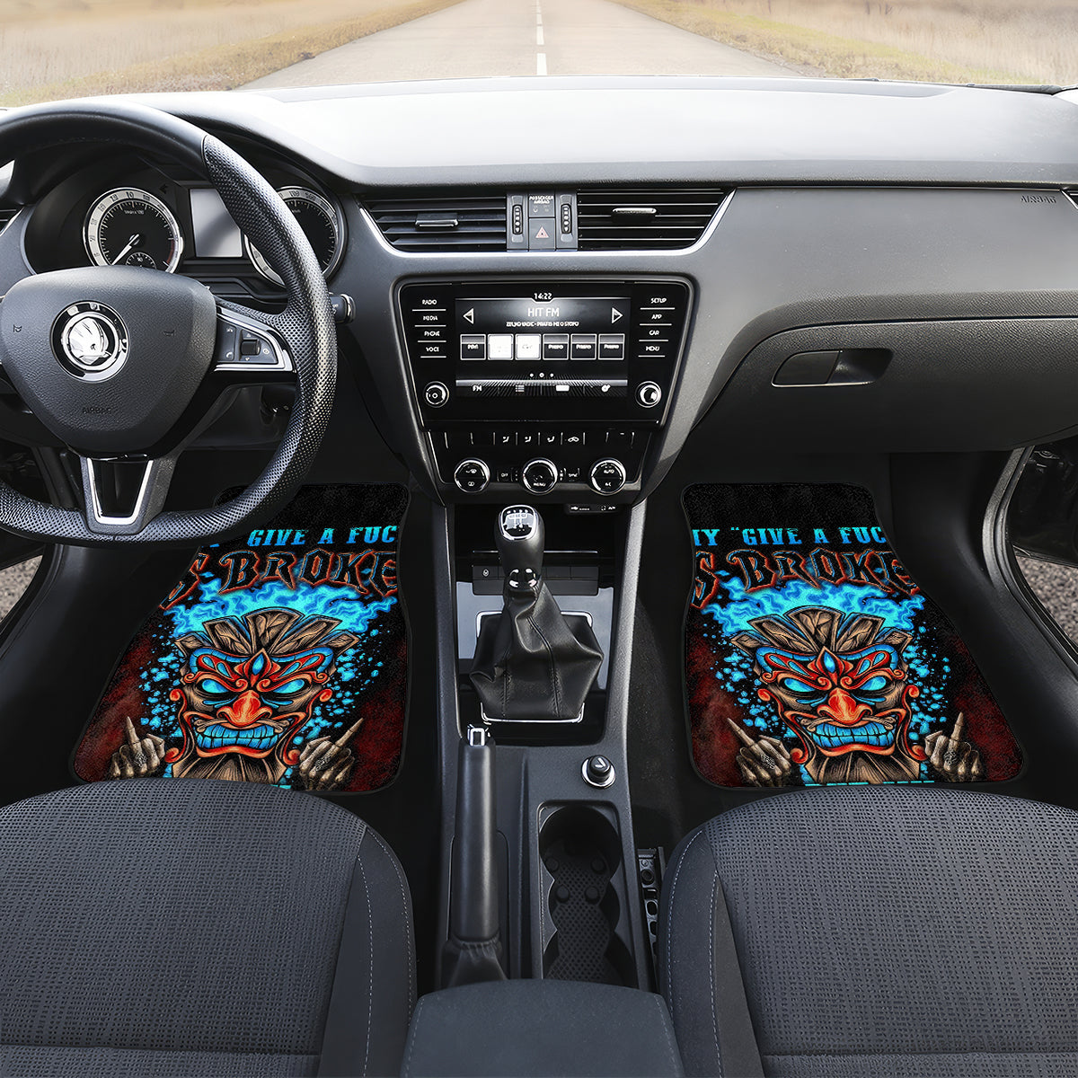Tiki Skull Car Mats I Give A Fuck Is Broken But My Go Fuck Yourself - Wonder Print Shop