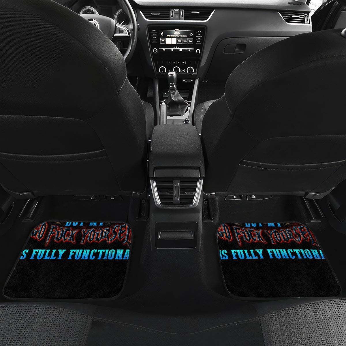 Tiki Skull Car Mats I Give A Fuck Is Broken But My Go Fuck Yourself - Wonder Print Shop