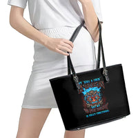Tiki Skull Leather Tote Bag I Give A Fuck Is Broken But My Go Fuck Yourself - Wonder Print Shop