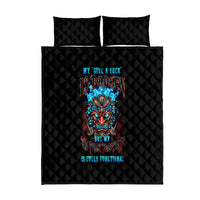 Tiki Skull Quilt Bed Set I Give A Fuck Is Broken But My Go Fuck Yourself - Wonder Print Shop
