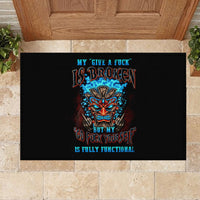 Tiki Skull Rubber Doormat I Give A Fuck Is Broken But My Go Fuck Yourself - Wonder Print Shop