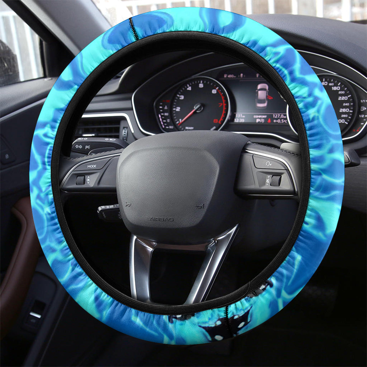 Tiki Skull Steering Wheel Cover I Give A Fuck Is Broken But My Go Fuck Yourself - Wonder Print Shop