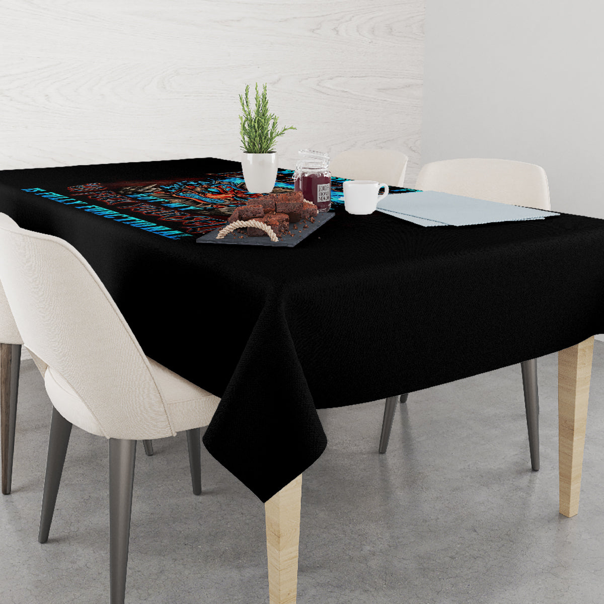 Tiki Skull Tablecloth I Give A Fuck Is Broken But My Go Fuck Yourself - Wonder Print Shop