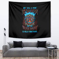 Tiki Skull Tapestry I Give A Fuck Is Broken But My Go Fuck Yourself - Wonder Print Shop