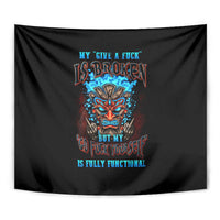 Tiki Skull Tapestry I Give A Fuck Is Broken But My Go Fuck Yourself - Wonder Print Shop