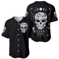 Cat Skull Baseball Jersey Purr Evill - Wonder Print Shop