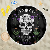Cat Skull Beach Blanket Purr Evill - Wonder Print Shop