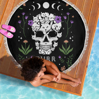 Cat Skull Beach Blanket Purr Evill - Wonder Print Shop
