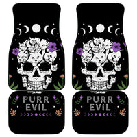 Cat Skull Car Mats Purr Evill - Wonder Print Shop