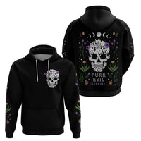 Cat Skull Hoodie Purr Evill - Wonder Print Shop