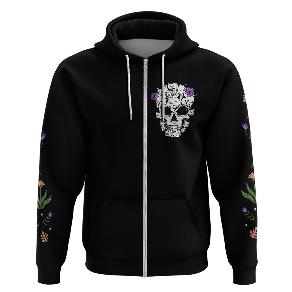 Cat Skull Hoodie Purr Evill - Wonder Print Shop