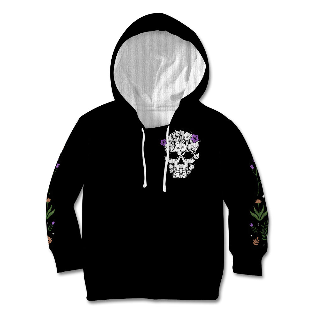 Cat Skull Kid Hoodie Purr Evill - Wonder Print Shop