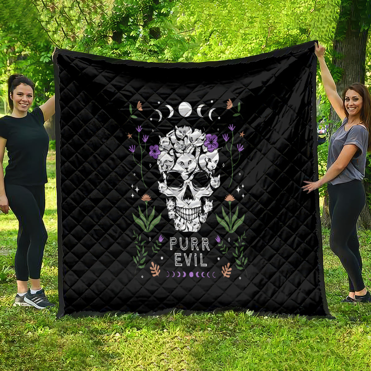 Cat Skull Quilt Purr Evill - Wonder Print Shop
