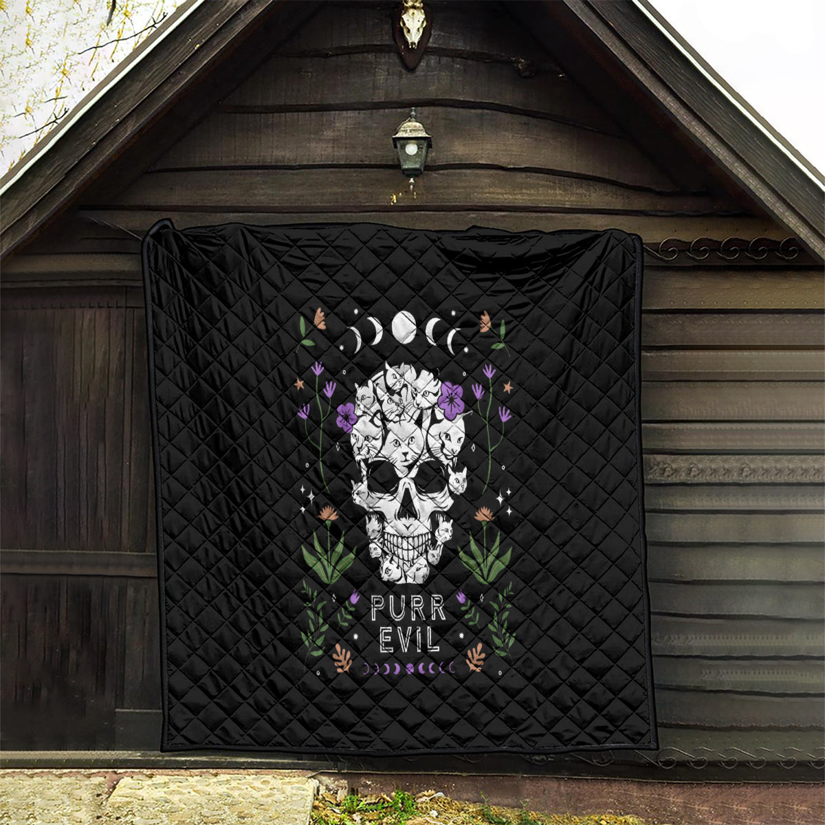 Cat Skull Quilt Purr Evill - Wonder Print Shop