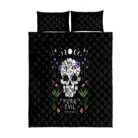 Cat Skull Quilt Bed Set Purr Evill - Wonder Print Shop