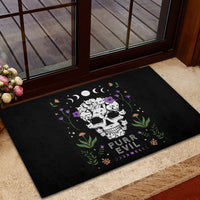 Cat Skull Rubber Doormat Purr Evill - Wonder Print Shop