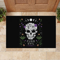 Cat Skull Rubber Doormat Purr Evill - Wonder Print Shop