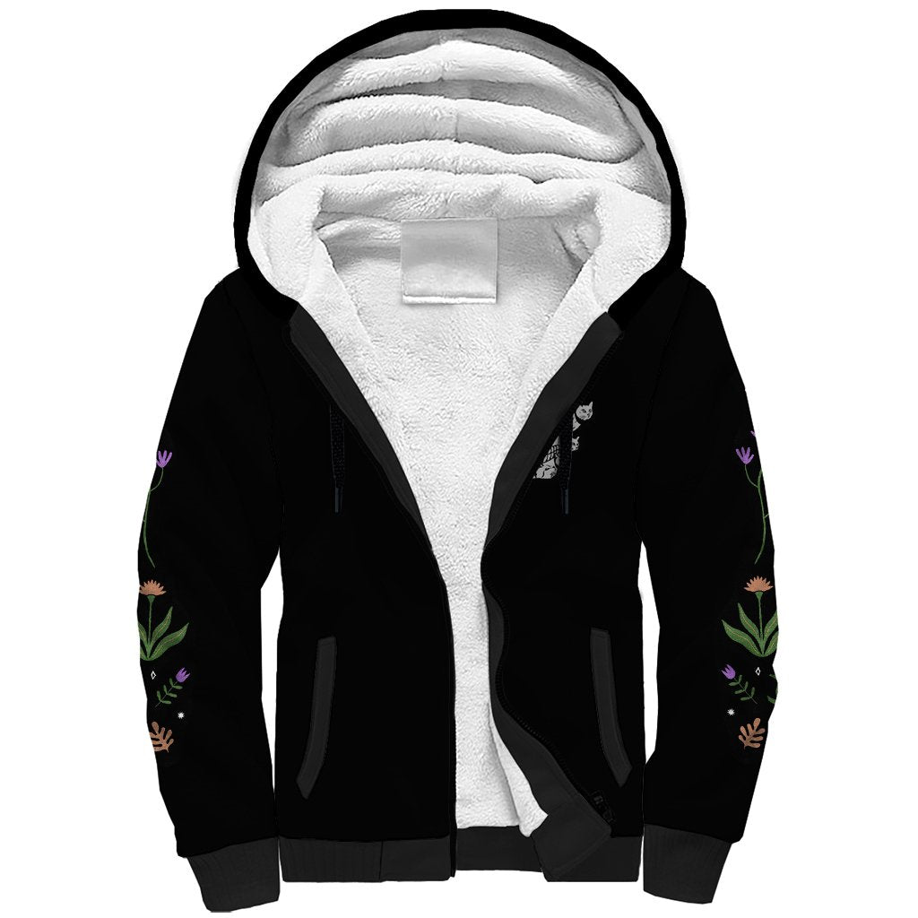 Cat Skull Sherpa Hoodie Purr Evill - Wonder Print Shop