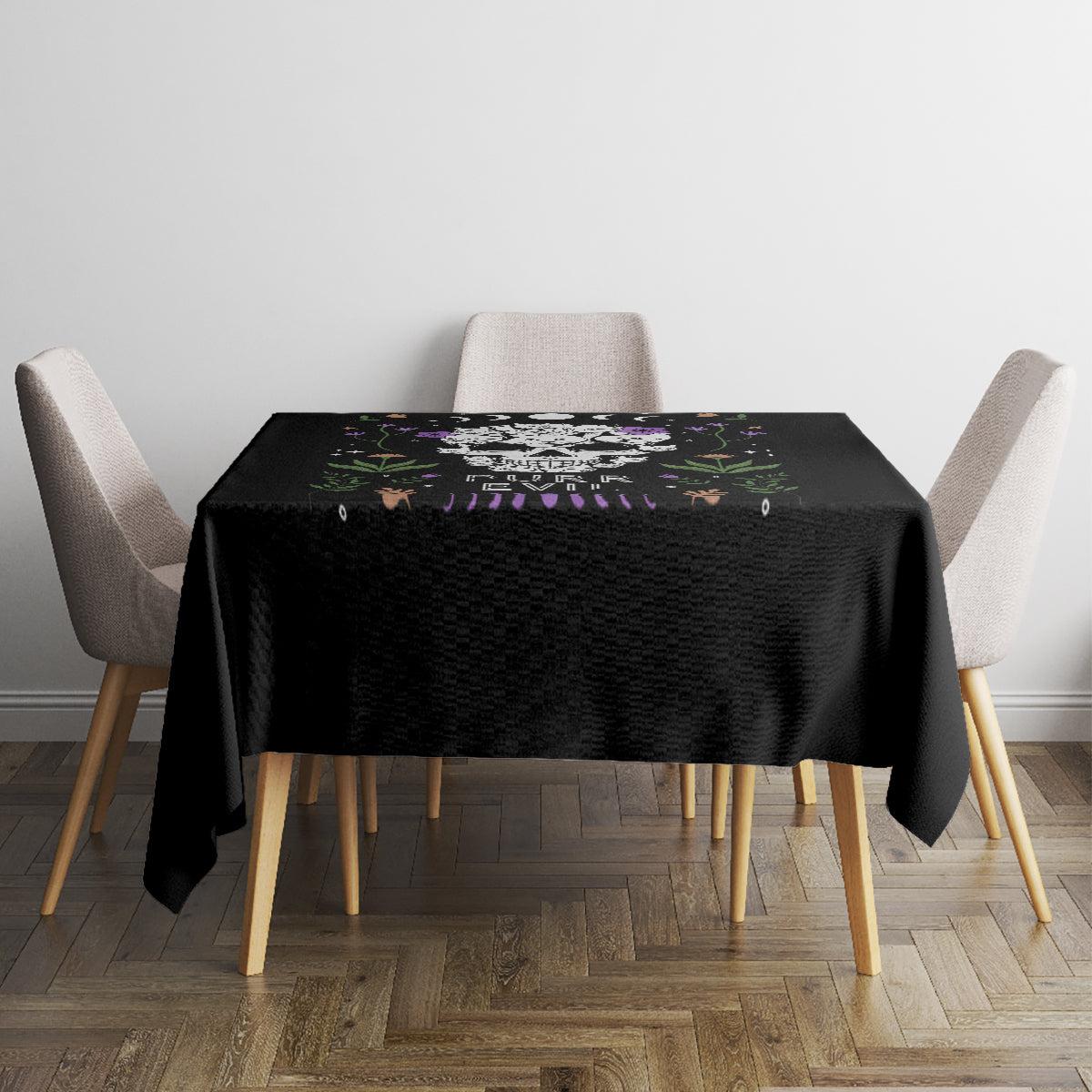 Cat Skull Tablecloth Purr Evill - Wonder Print Shop
