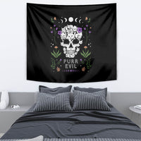 Cat Skull Tapestry Purr Evill - Wonder Print Shop