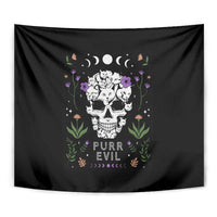 Cat Skull Tapestry Purr Evill - Wonder Print Shop