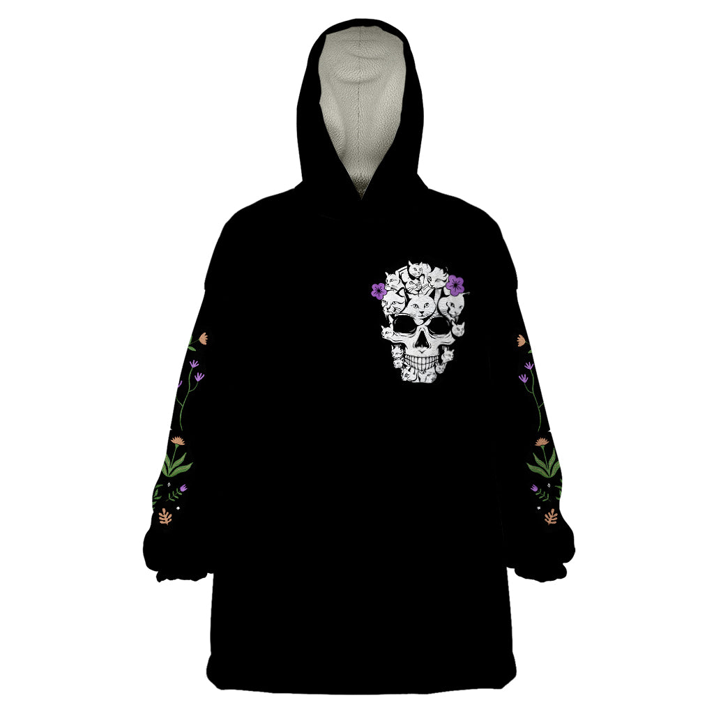 Cat Skull Wearable Blanket Hoodie Purr Evill - Wonder Print Shop