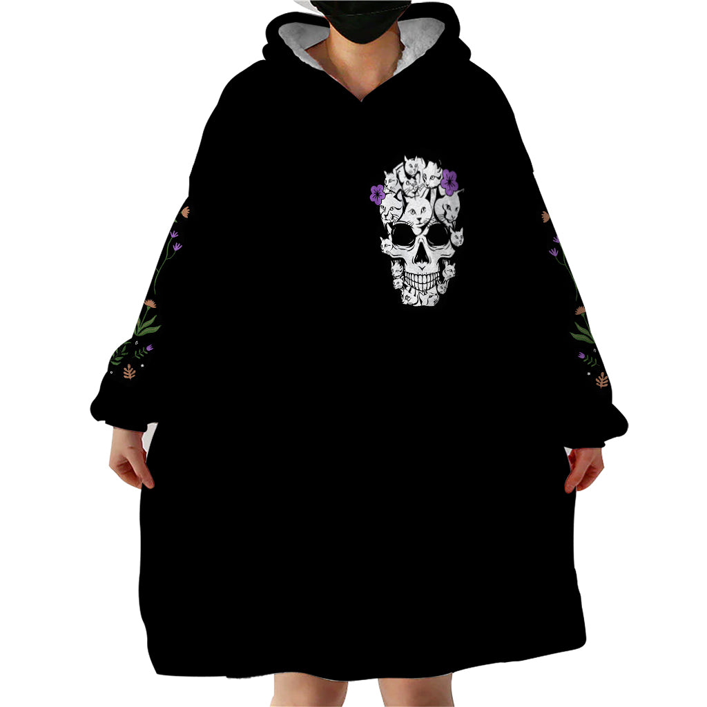 Cat Skull Wearable Blanket Hoodie Purr Evill - Wonder Print Shop