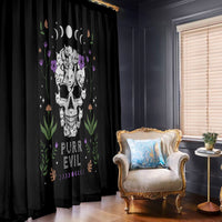 Cat Skull Window Curtain Purr Evill - Wonder Print Shop