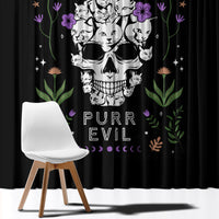 Cat Skull Window Curtain Purr Evill - Wonder Print Shop