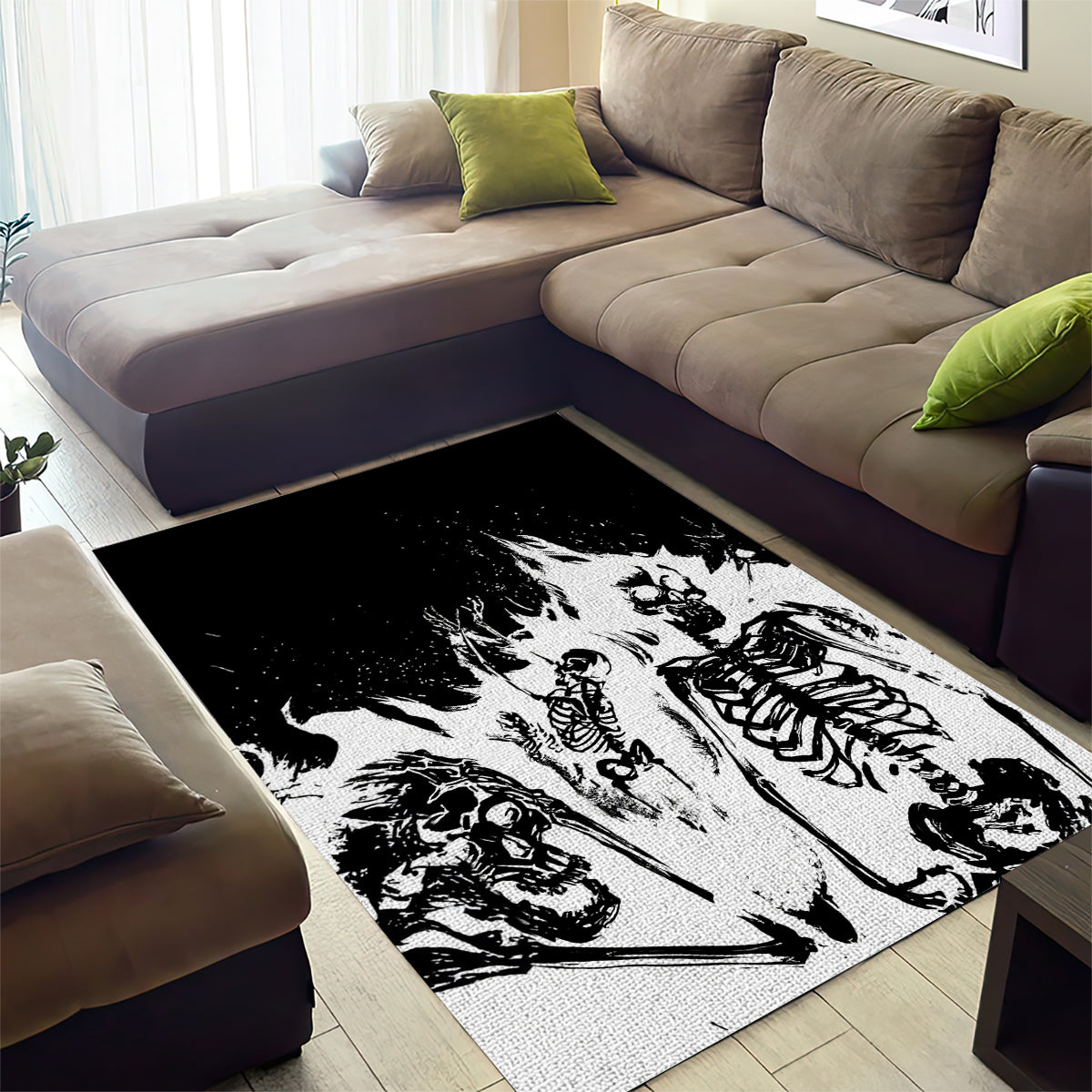 Fire Skull Area Rug Scream In Fire - Wonder Print Shop