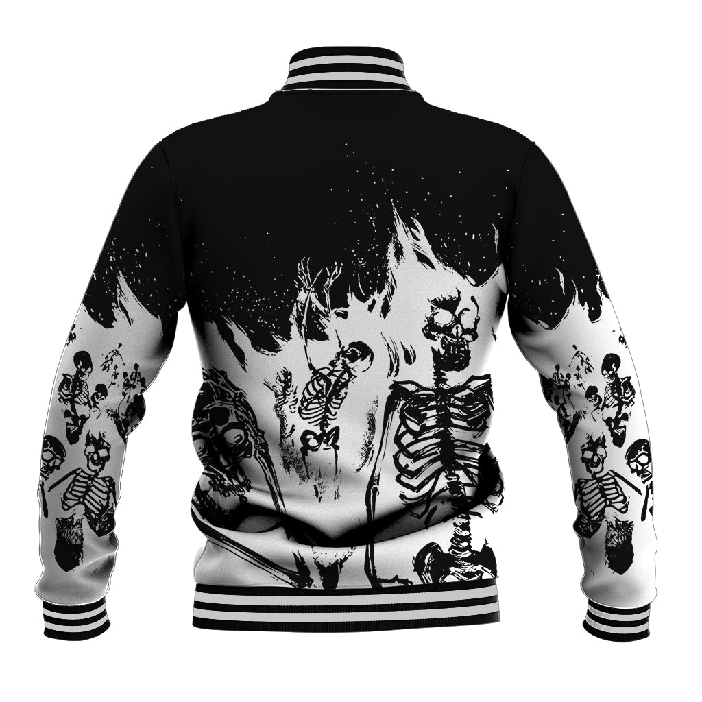 Fire Skull Baseball Jacket Scream In Fire - Wonder Print Shop