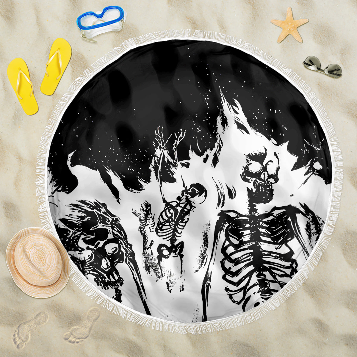 Fire Skull Beach Blanket Scream In Fire - Wonder Print Shop