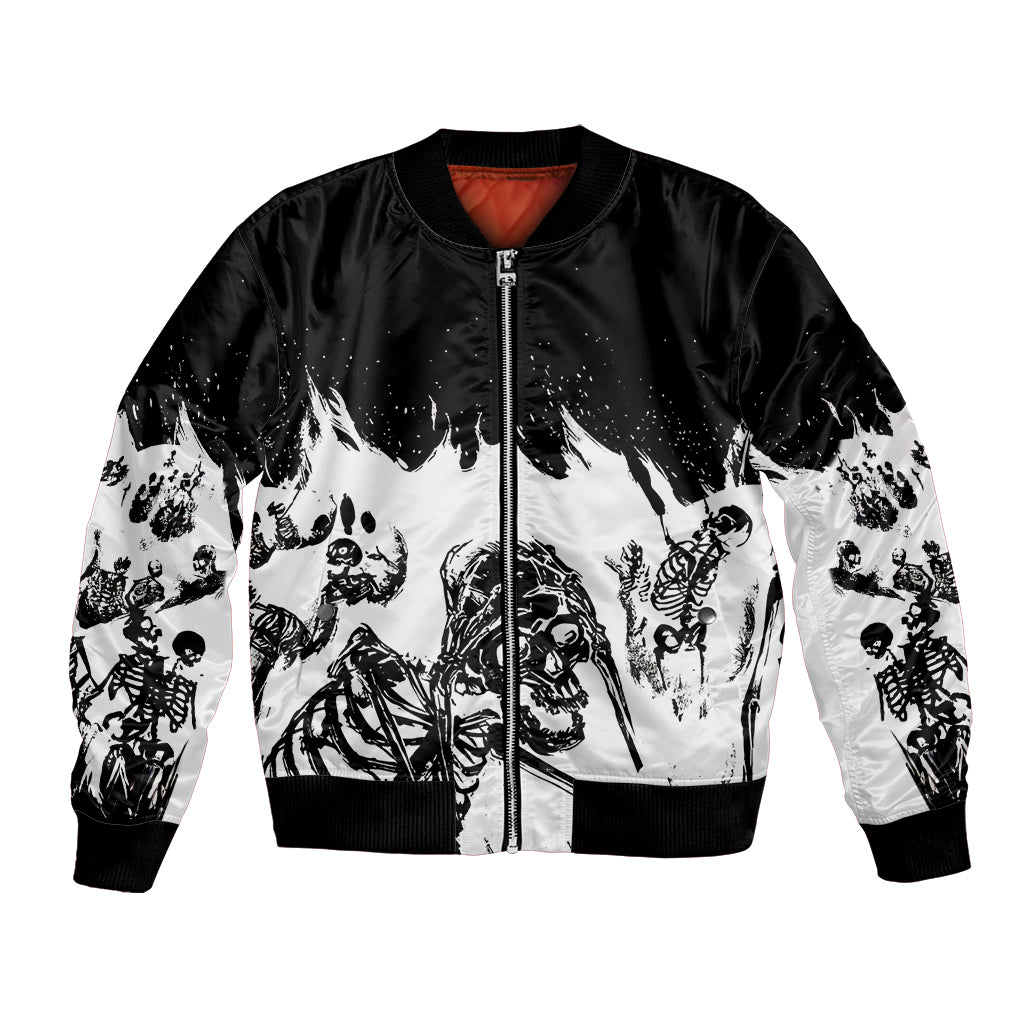 Fire Skull Bomber Jacket Scream In Fire - Wonder Print Shop