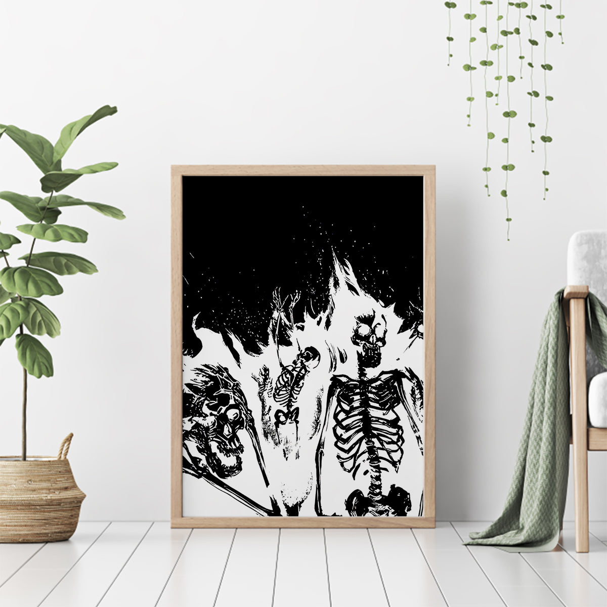 Fire Skull Canvas Wall Art Scream In Fire - Wonder Print Shop