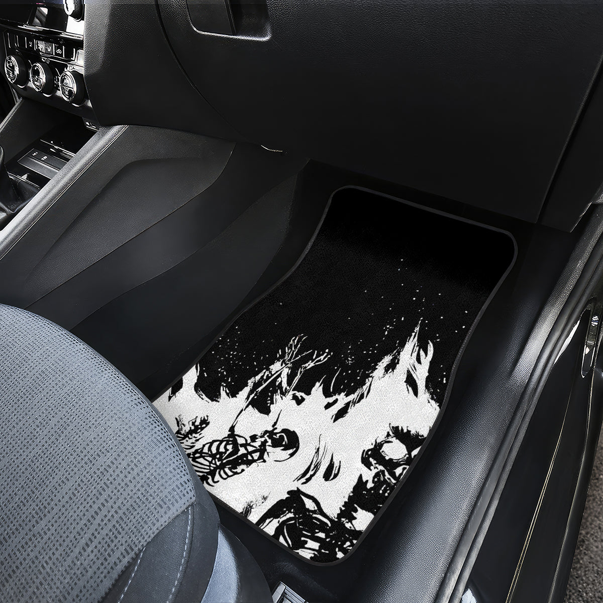 Fire Skull Car Mats Scream In Fire - Wonder Print Shop