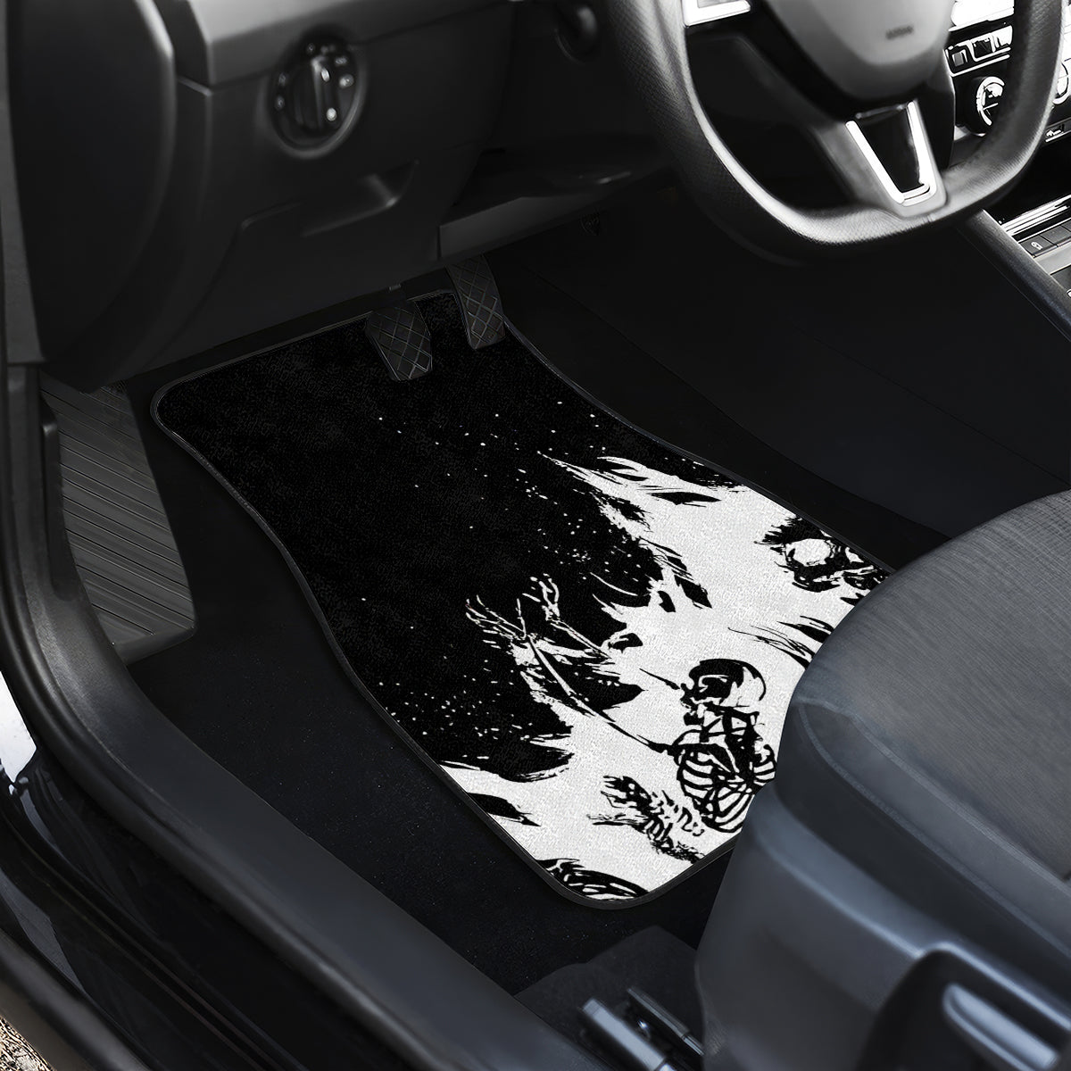 Fire Skull Car Mats Scream In Fire - Wonder Print Shop