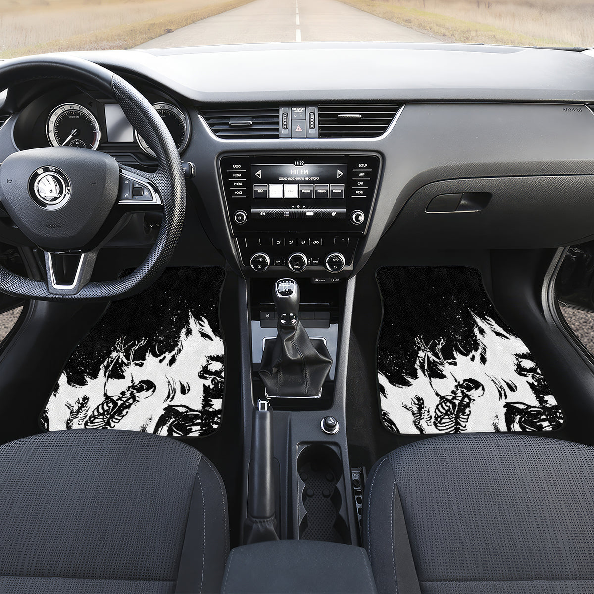Fire Skull Car Mats Scream In Fire - Wonder Print Shop