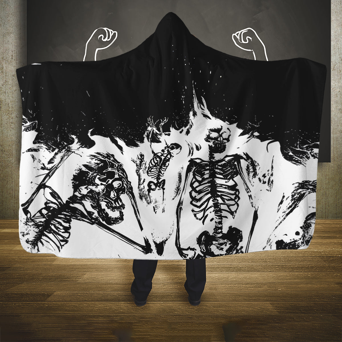 fire-skull-hooded-blanket-scream-in-fire