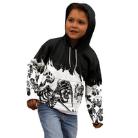 Fire Skull Kid Hoodie Scream In Fire - Wonder Print Shop