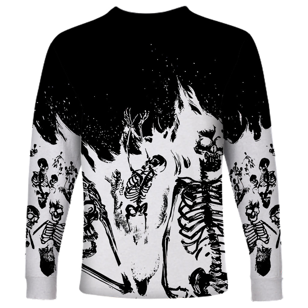 Fire Skull Long Sleeve Shirt Scream In Fire - Wonder Print Shop