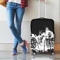 Fire Skull Luggage Cover Scream In Fire - Wonder Print Shop