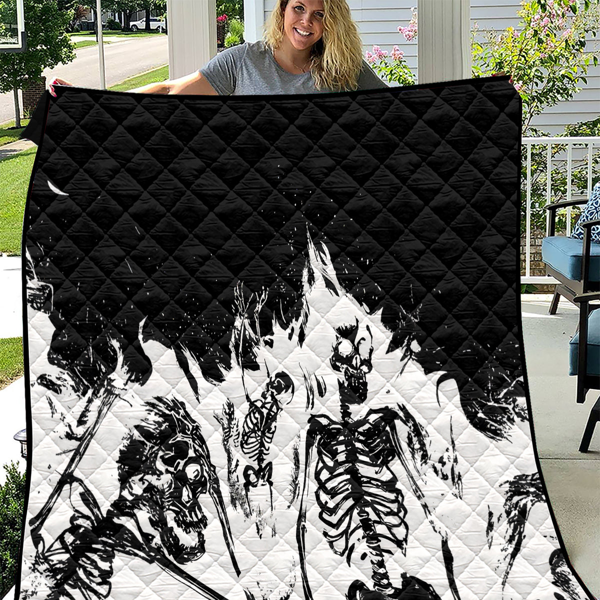 Fire Skull Quilt Scream In Fire - Wonder Print Shop