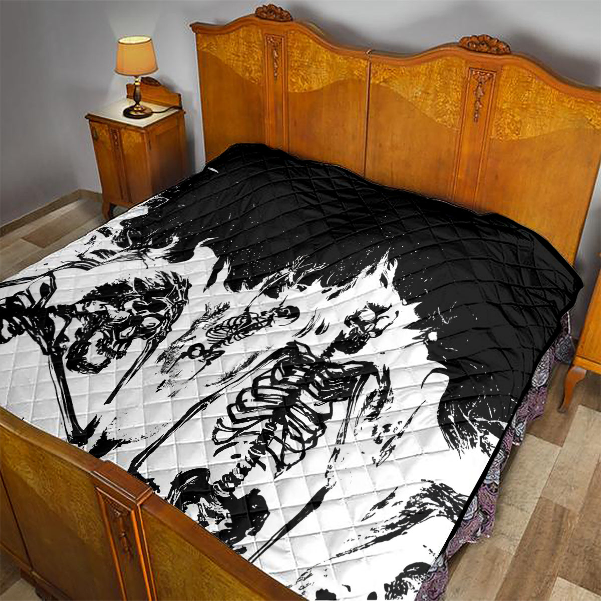 Fire Skull Quilt Scream In Fire - Wonder Print Shop