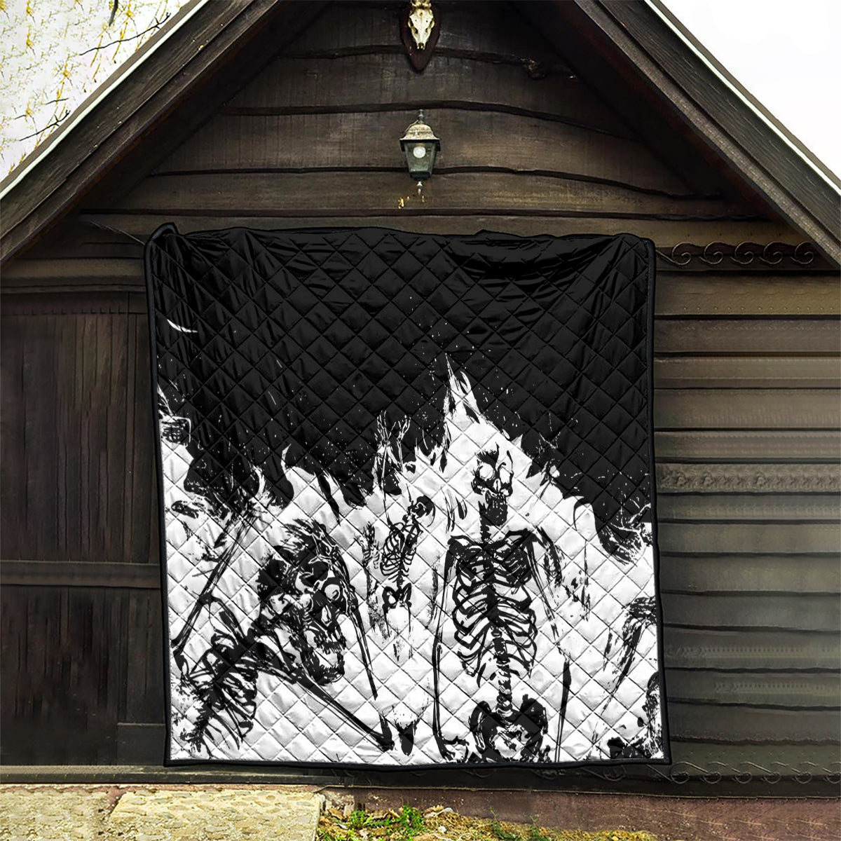 Fire Skull Quilt Scream In Fire - Wonder Print Shop