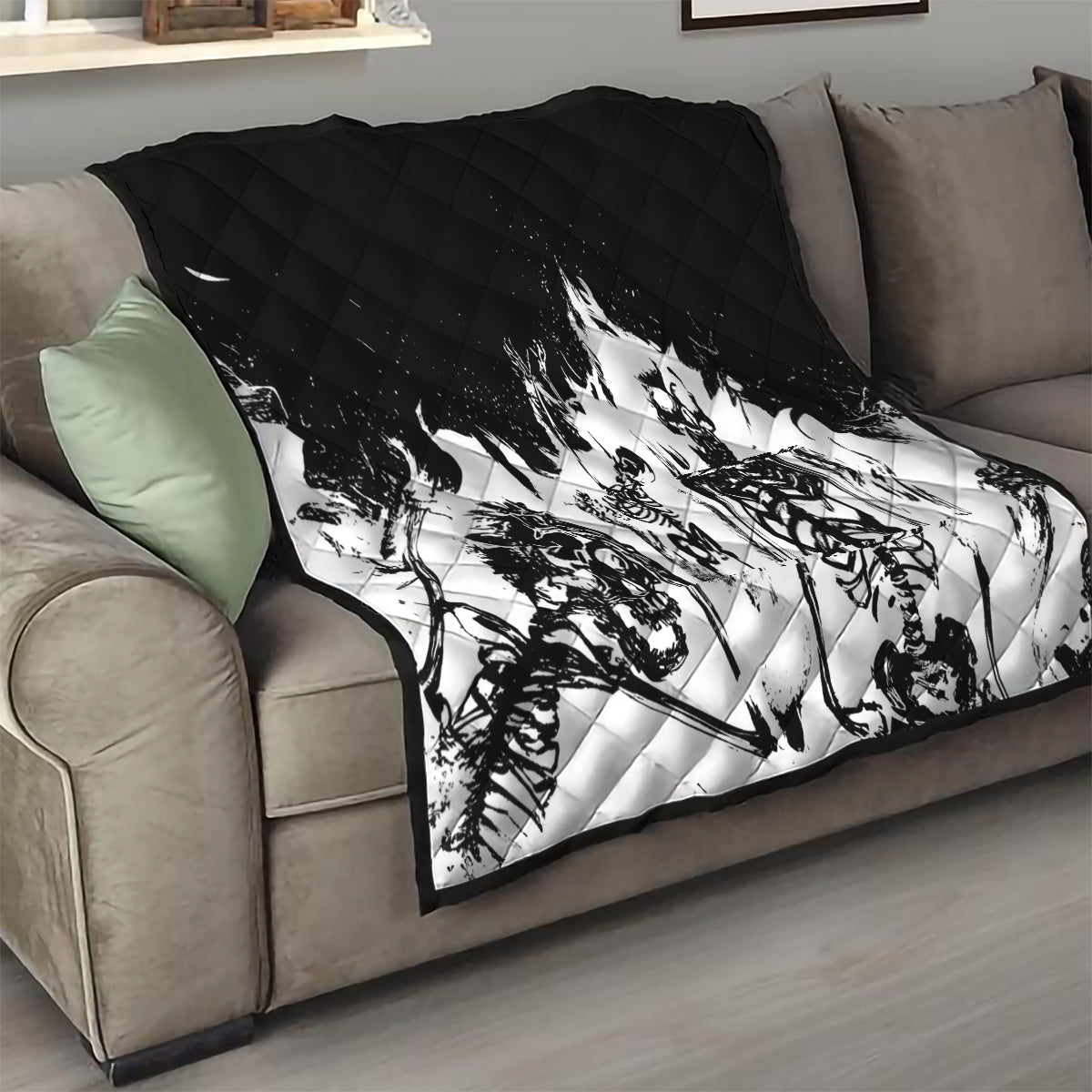 Fire Skull Quilt Scream In Fire - Wonder Print Shop