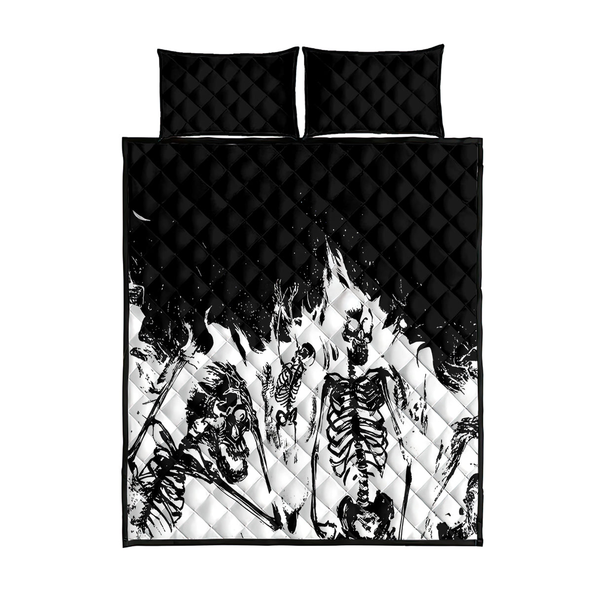 Fire Skull Quilt Bed Set Scream In Fire - Wonder Print Shop