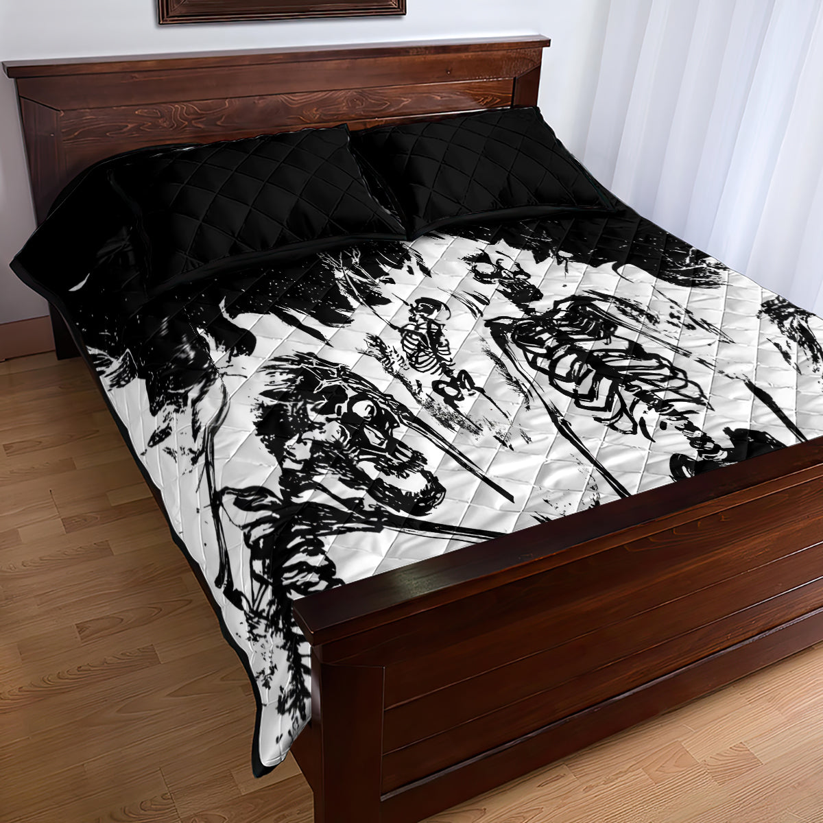 Fire Skull Quilt Bed Set Scream In Fire - Wonder Print Shop