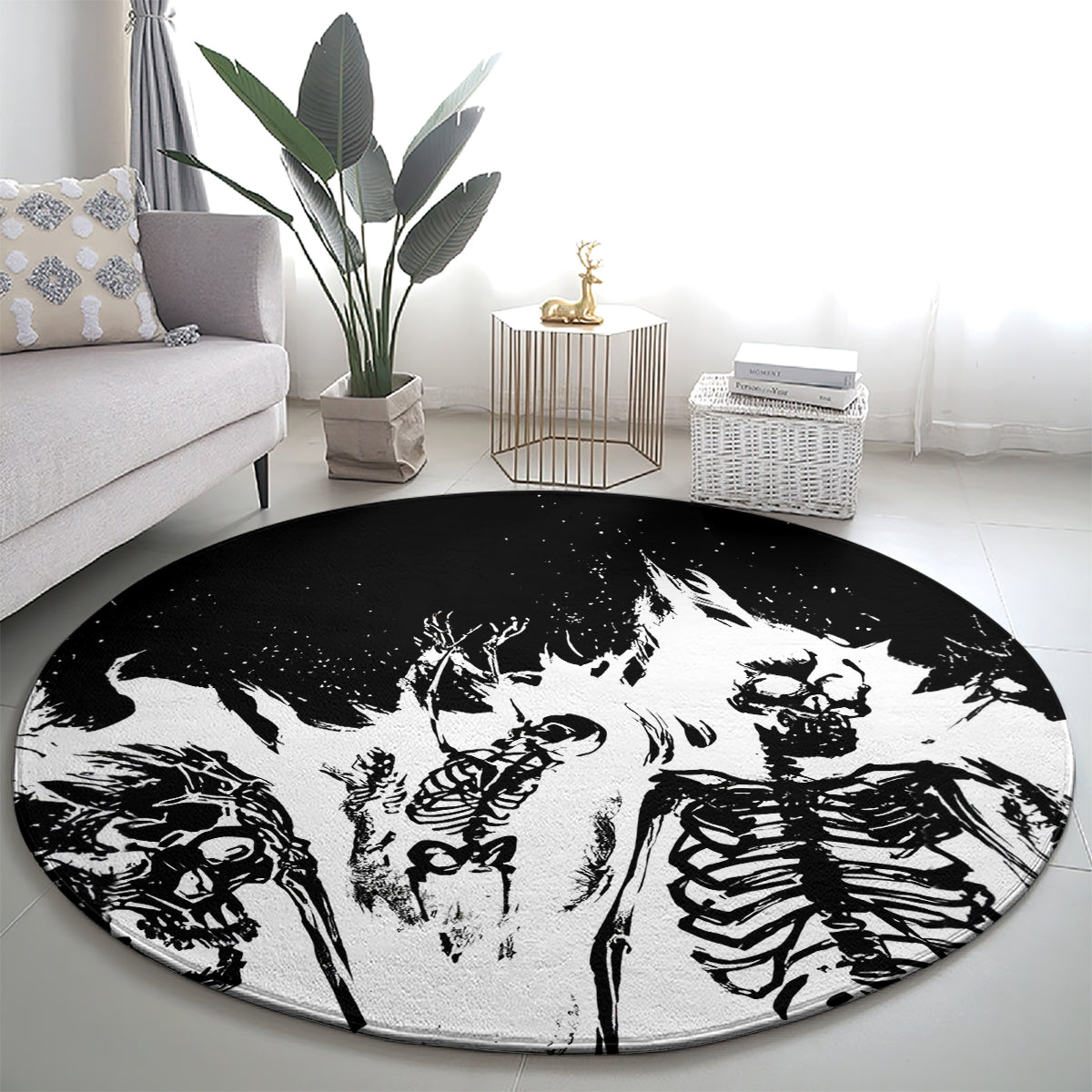fire-skull-round-carpet-scream-in-fire