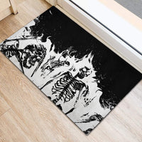 Fire Skull Rubber Doormat Scream In Fire - Wonder Print Shop