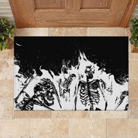 Fire Skull Rubber Doormat Scream In Fire - Wonder Print Shop